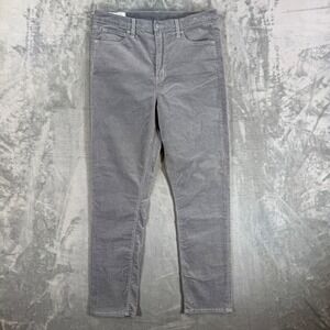 Gap Vintage Slim High Rise Corduroy Pants Women's Size 32/14T Gray Stretch Denim